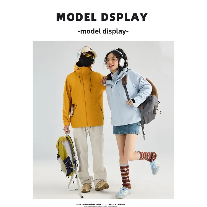 

Autumn Winter Outdoor Cycling Sports and Leisure High-quality Three in One Waterproof Windproof Thickened Warm Couple Jacket