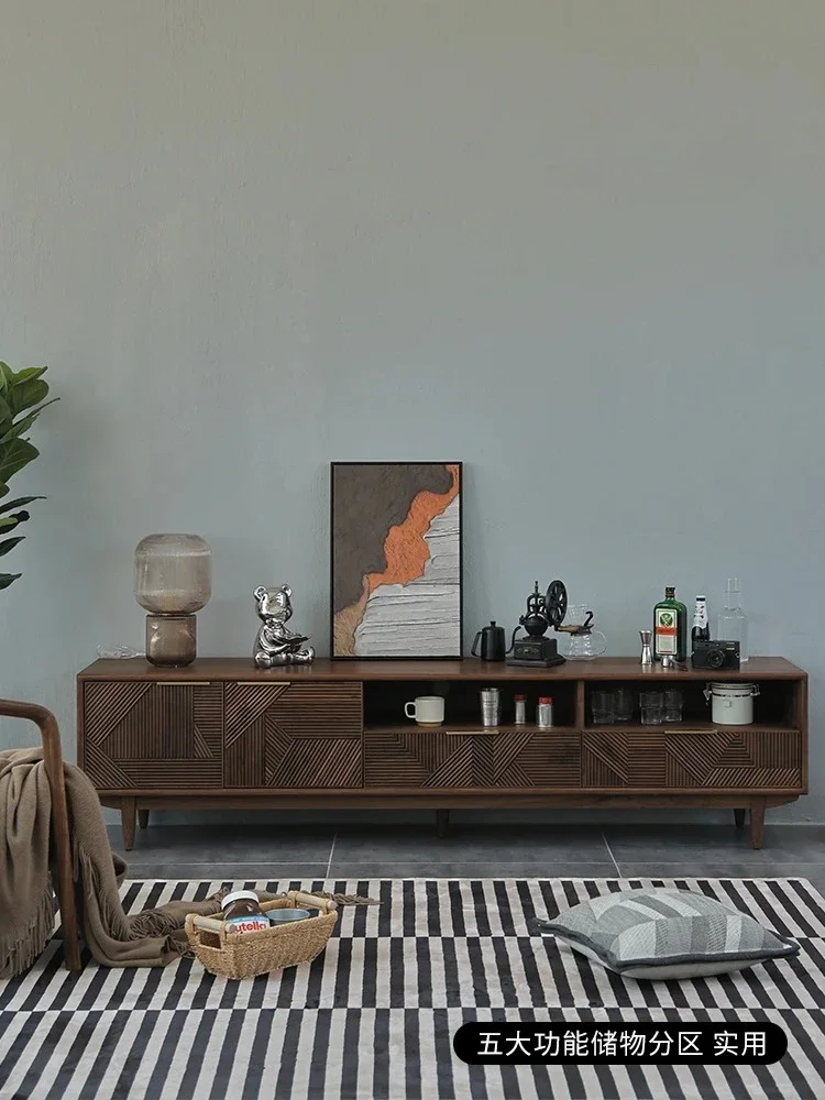 

Nordic Solid Wood Antique TV Cabinet Small Apartment Simple Audiovisual Cabinet