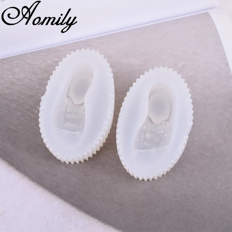 Aomily Shoes Crystal Epoxy Silicone Molds Mini Shoes Tools Basketball Shoes High Top Sneakers Jewelry Resin DIY Gifts for Man