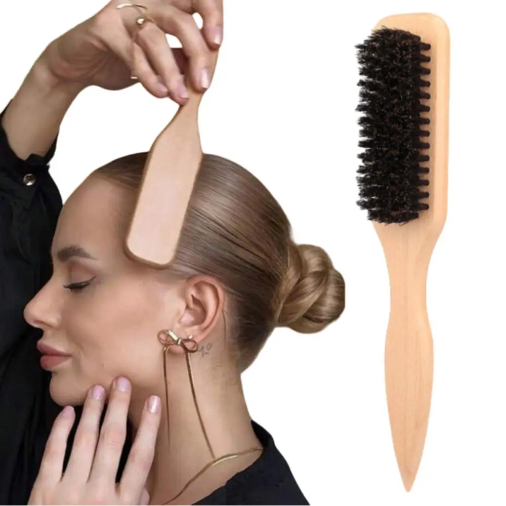 Slick Back Hair Brush Smoothing Flyaways Hairdressing Comb Edge Control Backcombing Hair Styling Brush For Sleek Ponytail Bun