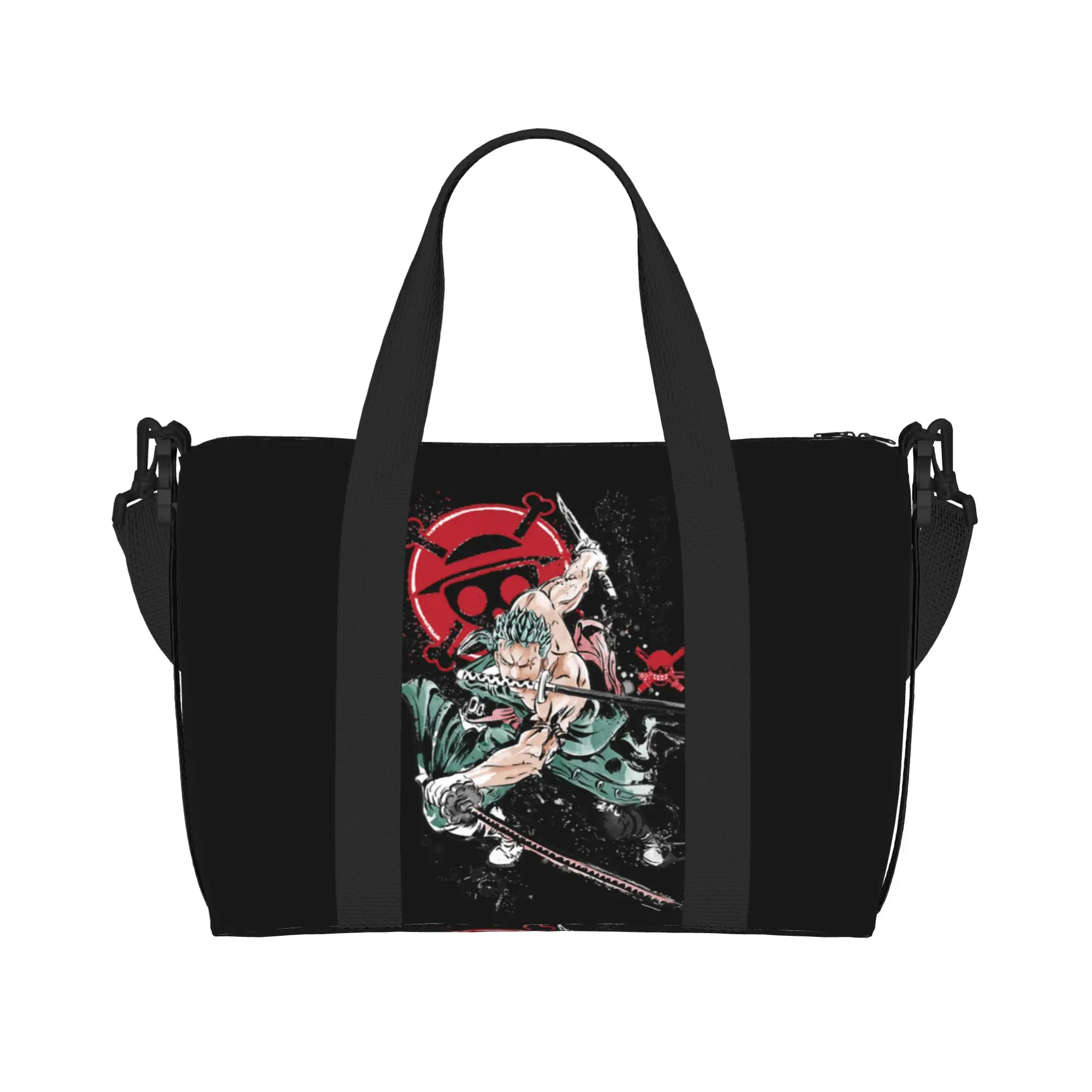 Custom Zoro O-One P-Piece Anime Tote Bag for Women Big Capacity  Gym Beach Travel Bags