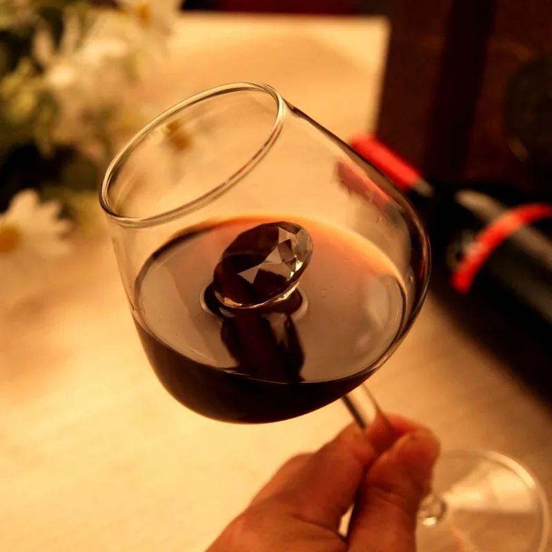 Transparent Diamond Interior Inner-Fold Diamond Stem Wine Glass Champagne Glass Red Wine Glass