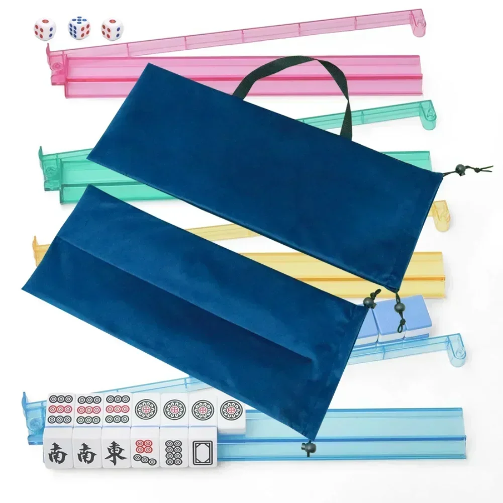 

Сумка для стойки для маджонга Темно-синяя двухслойная сумка для хранения с ручкой и внутренней сумкой на шнурке для удобной переноски и защиты