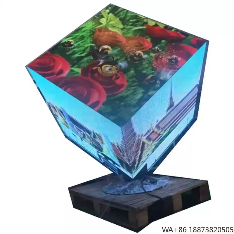 LED gran oferta IP65 letrero publicitario portátil para exteriores pantalla de visualización de cubo mágico vídeo publicitario de dinámica característica de calle