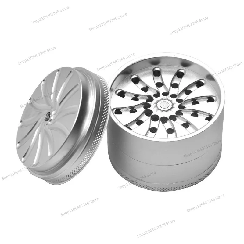 For Four-layer 63mm Aluminum Alloy, Smoke Grinder, Toothless Turbine, Metal Crushed Tobacco Grinder