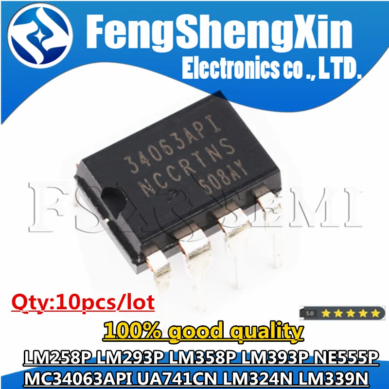 

10PCS LM358P LM358 DIP LM358N DIP-8 LM393P LM393 NE555P NE555 LM324N LM324 LM339N LM339 MC34063API MC34063 LM258P LM293P UA741CN