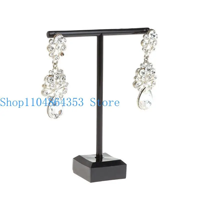 652F 2Pcs T-Shape Earring Display Rack Jewelry Black Closet Retail Store