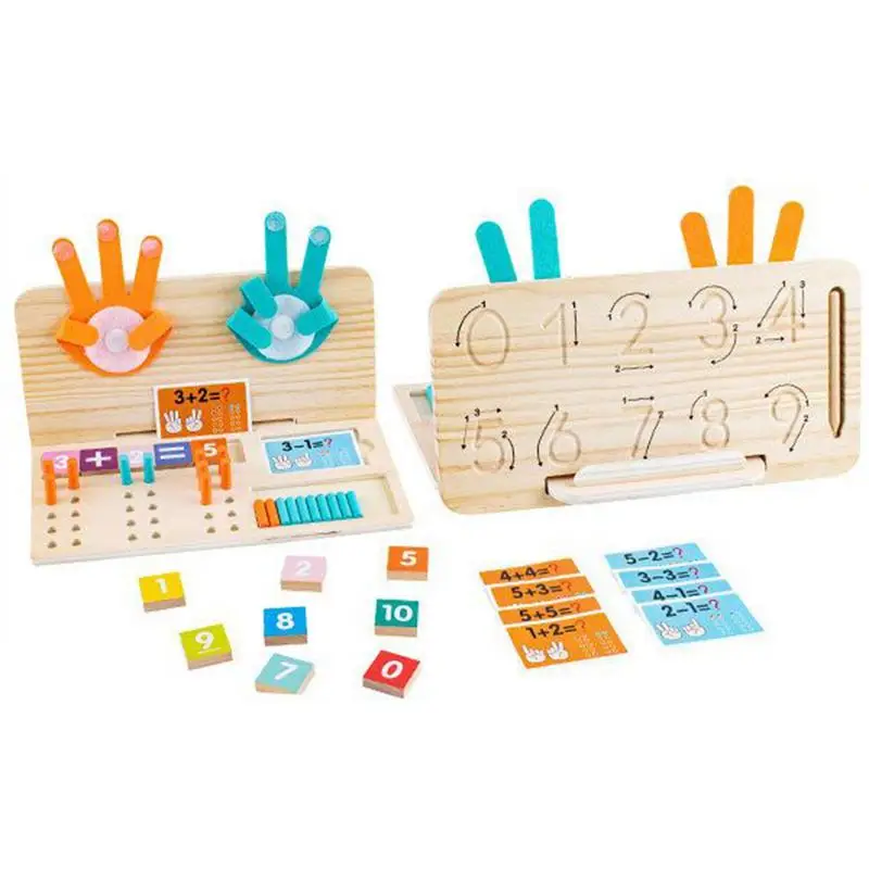 

Toddler Montessori Math Toys Wooden Finger Arithmetic Toy Children Counting Early Education Learning for Kids Intelligence Game