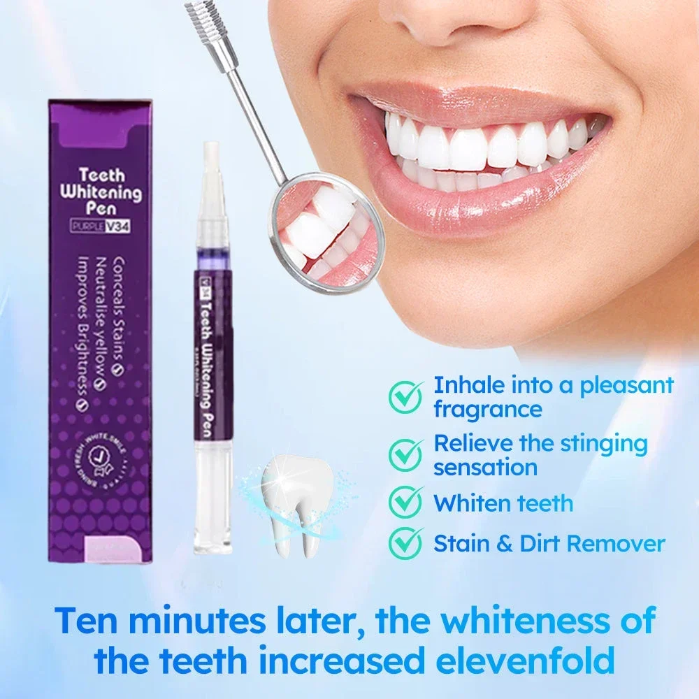 

Teeth Whitening Pen Teeth Brightening Essence V34 Dental Care Serum Remove Plaque Tooth Stain Eliminate Smoke Stain Tea Stain