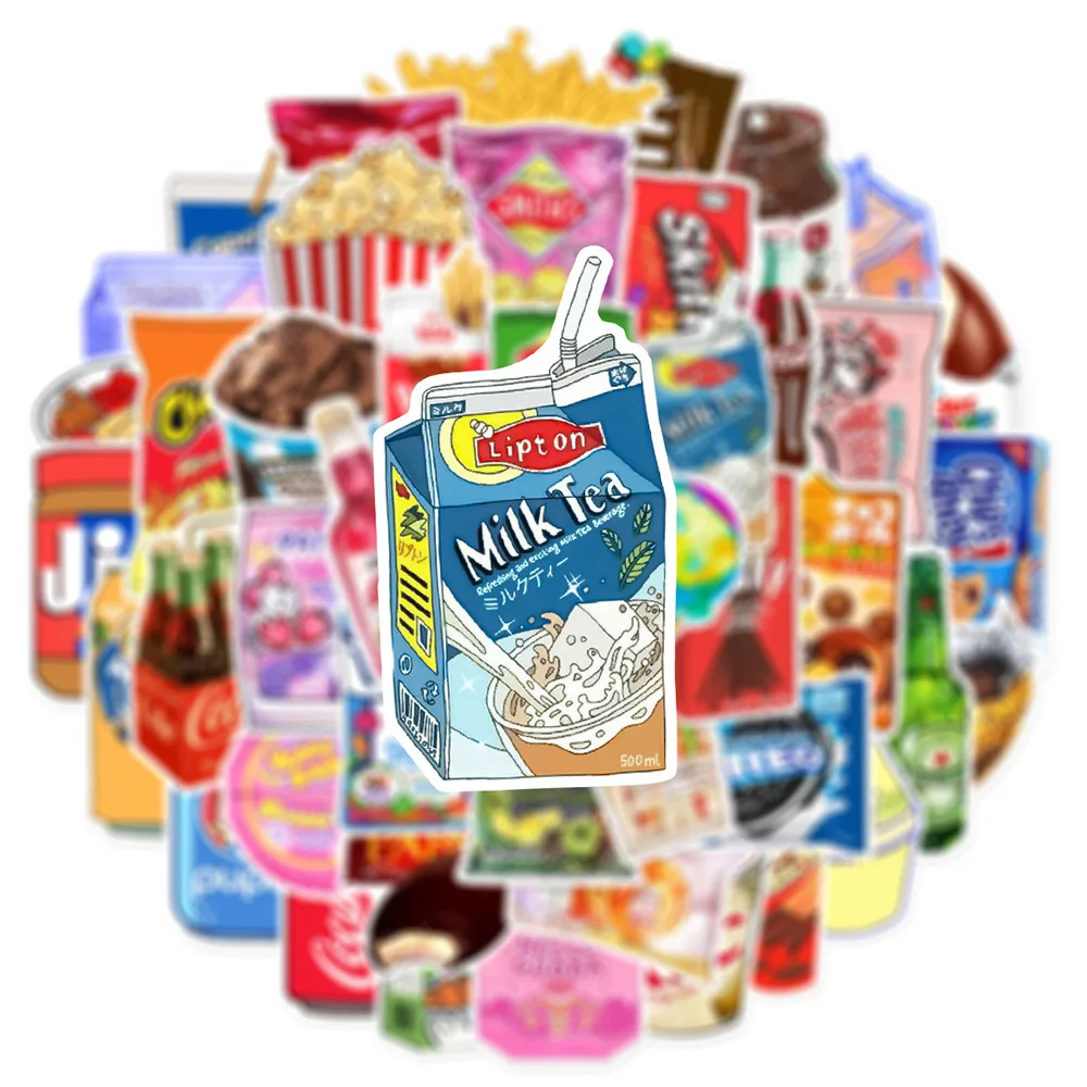 10/30/50/100 قطعة وجبة خفيفة التعبئة والتغليف مضحك الكرتون ملصقات مقاوم للماء الكتابة على الجدران لتقوم بها بنفسك جراب هاتف باد الثلاجة الأمتعة الشارات الديكور #4