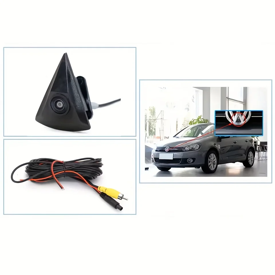 Wide-Angle HD Front View Parking Camera for VW Golf, Jetta, Touareg, Passat, Polo, CC, Tiguan,Bora,Caddy, Room Electrical Wiring