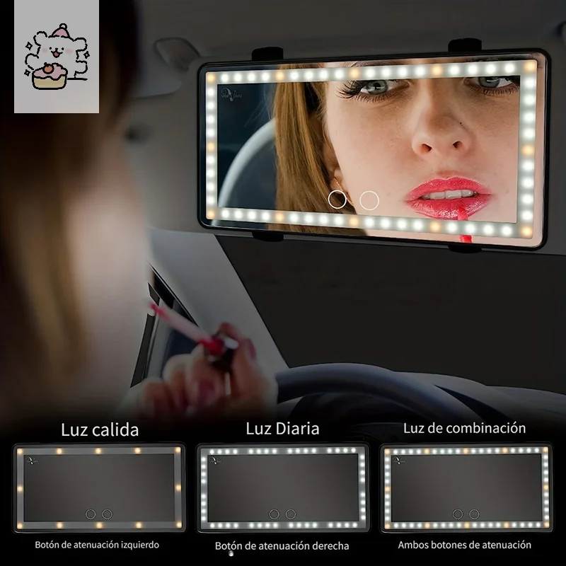 Hot Sale Car Sun Visor Makeup Mirror 3 Lighting Modes Are Adjustable Ultra-thin High-definition Vanity Mirror For Female