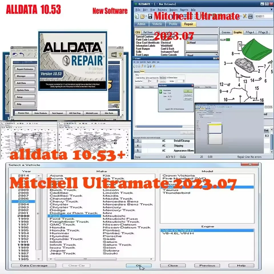 Mitchell ultramate 2023.07 Alldata 10.53 Car Software auto repair alldata software Alldata car software with Wiring diagram