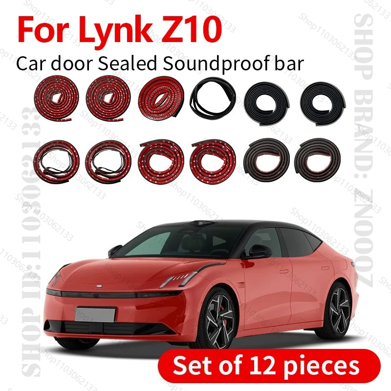 

Для 2024-2025 Lynk z10 уплотнительная лента для двери автомобиля, резиновая двухслойная уплотнительная защита, звукоизоляционная пылезащитная уплотнительная лента, набор из 12 шт.