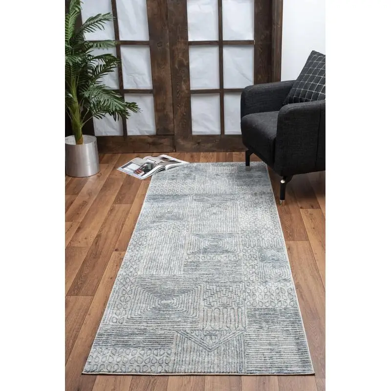 

CNC6009 Blue Area Rug 2ft 7in x 7ft 3in, Soft Indoor Floor Mat for Home Decor, Modern Design, Suitable for Living Room and