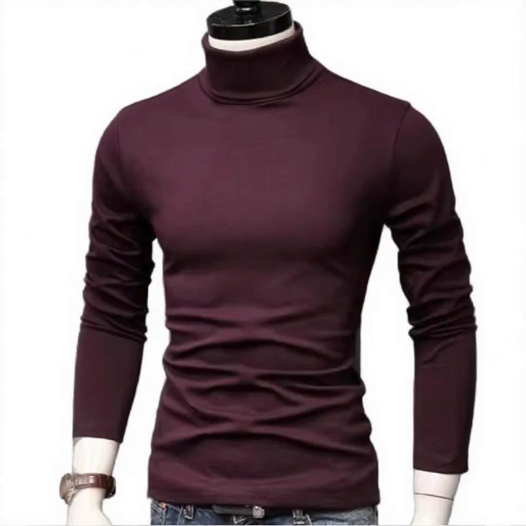 

Thermal Underwear Tops Men Spring Clothes Thermal Shirt Autumn Men's Winter Tights High Neck Thin Slim Fit Long Sleeve T-shirt