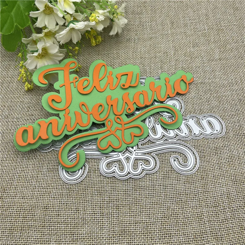 New Portuguese words lace Metal Cutting Dies Stencils For DIY Scrapbooking Decorative Embossing Handcraft Template