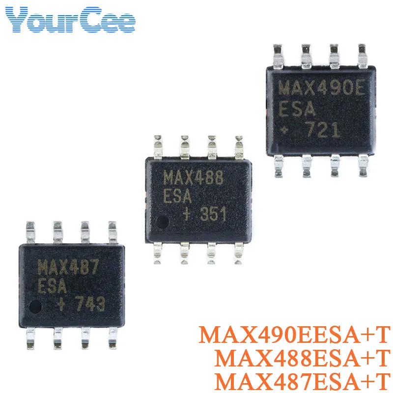 2pcs MAX487ESA+T MAX490EESA+T MAX488ESA+T MAX487 MAX488 MAX490E SOIC-8 RS-422/RS-485 Transceiver Chip IC Integrated Circuit