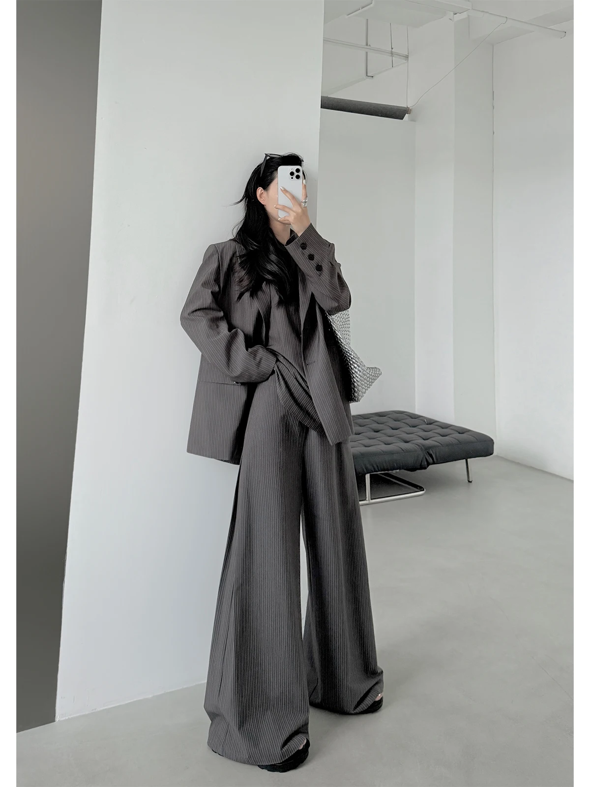 

Женский костюм PAPERLLL Commute Sle с жилетом на бретелях и брюками прямого кроя, рабочая одежда, повседневная одежда с длинными рукавами и полосатым узором