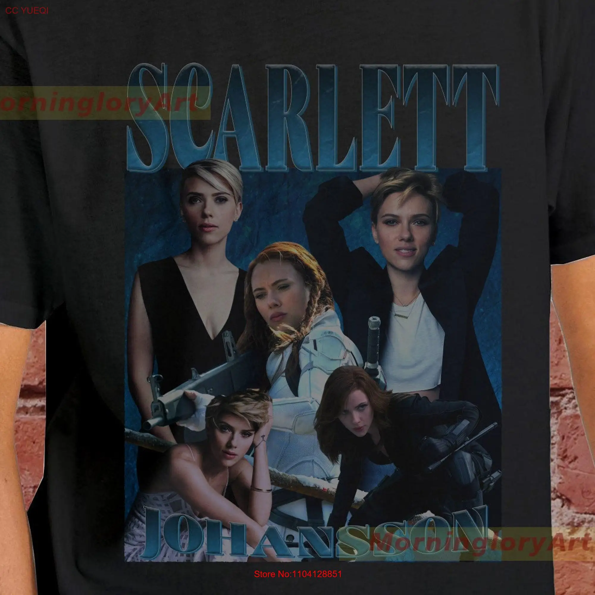 Scarlett Johansson T Shirt SweaT Sweater Cotton Clothing long or short sleeves