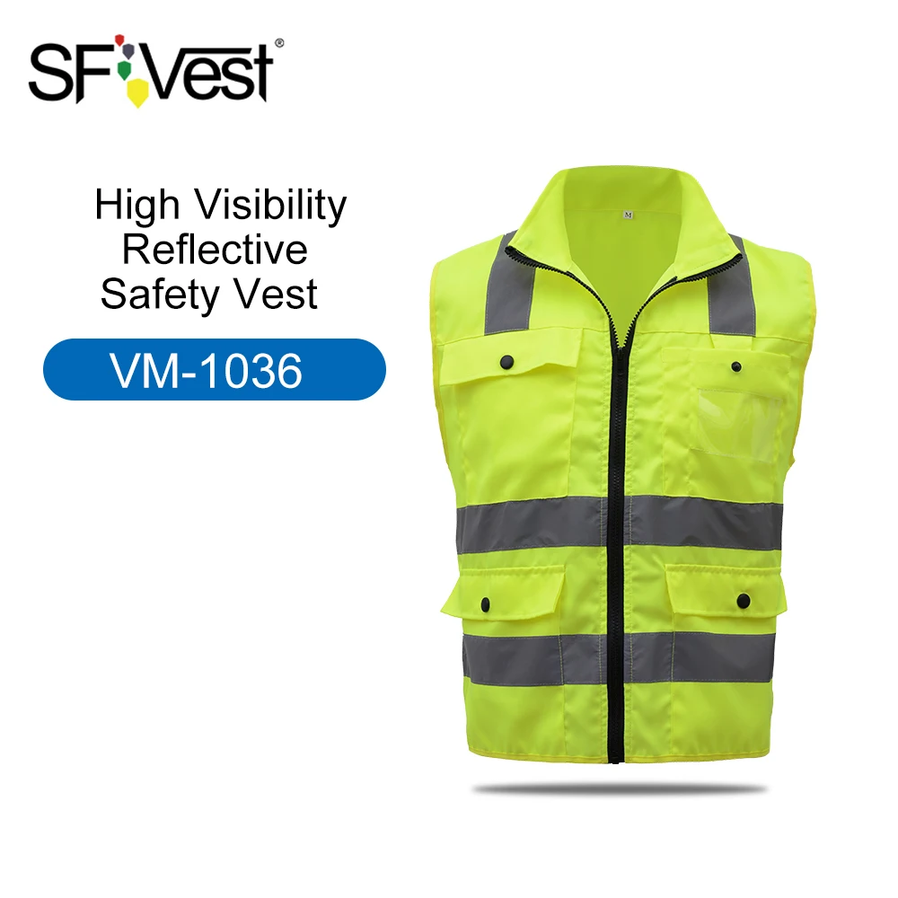 

High Visibility Reflective Safety Vest Reflective Vest Multi Pockets Workwear Security Working Clothes Day Night Waistcoat