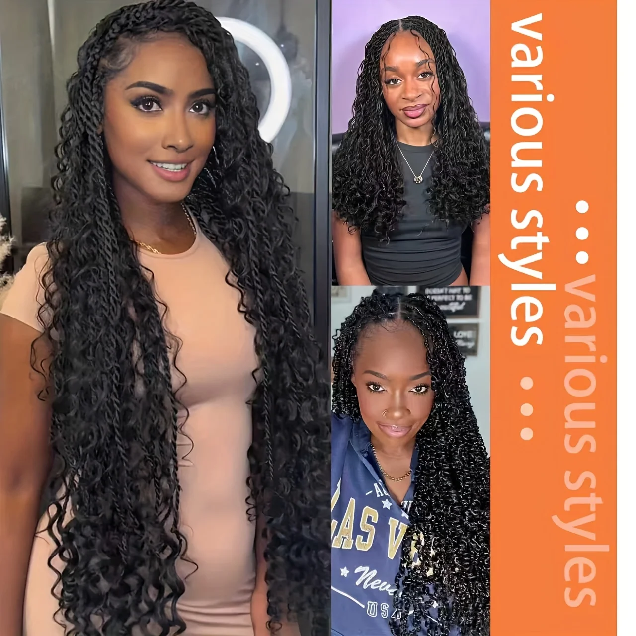 Rambut Sintetis BlackBody Wave, Ekstensi Rambut Alami, Ombre, Kuncir Kuda Tebal, Rambut Longgar, Deep Wave