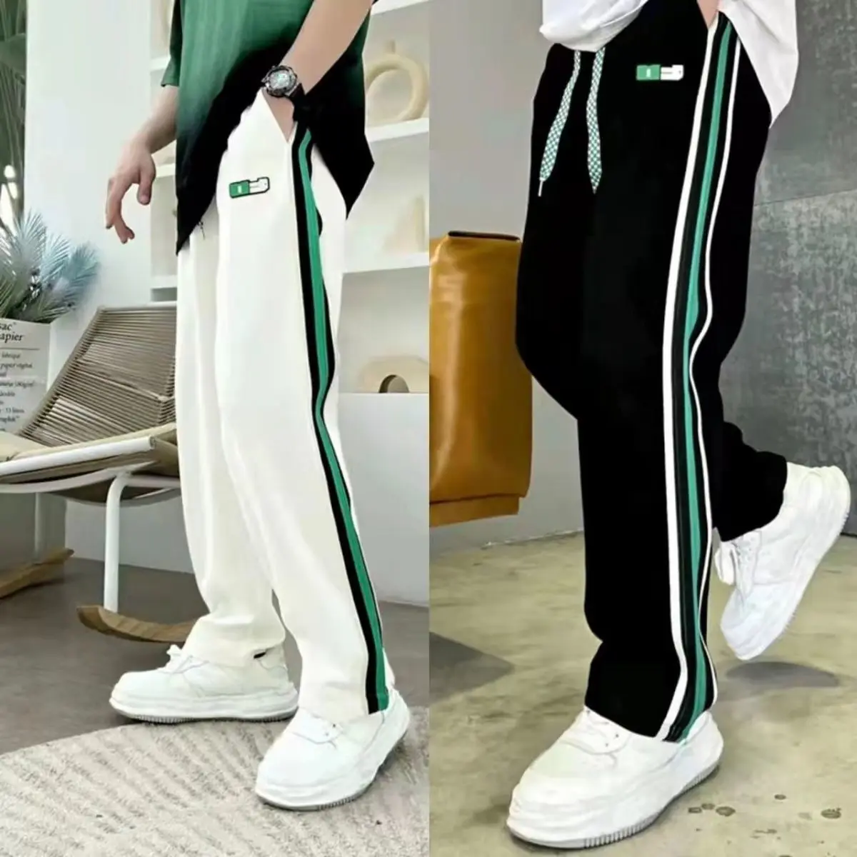 Nowa, w stylu Streetwear dorywczo spodnie męskie wstążki Jogging spodnie Harem męskie spodnie Slim Fit wiosna Cargo multi-kieszenie damskie spodnie Kh59