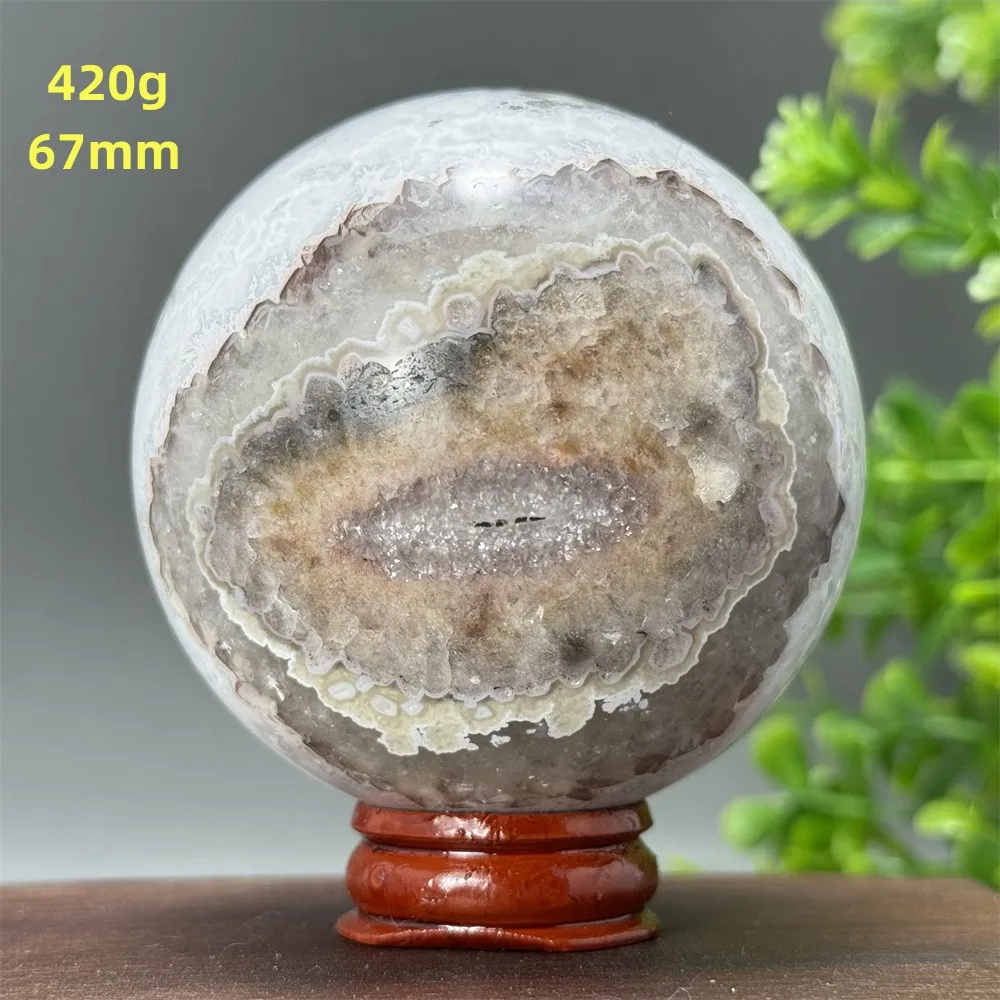 Imagem -05 - Bola de Esfera de Ágata Mexicana Natural para Decoração Pedra de Quartzo Pedras Preciosas Minerais Meditação Terapia Energética Espiritual Aura