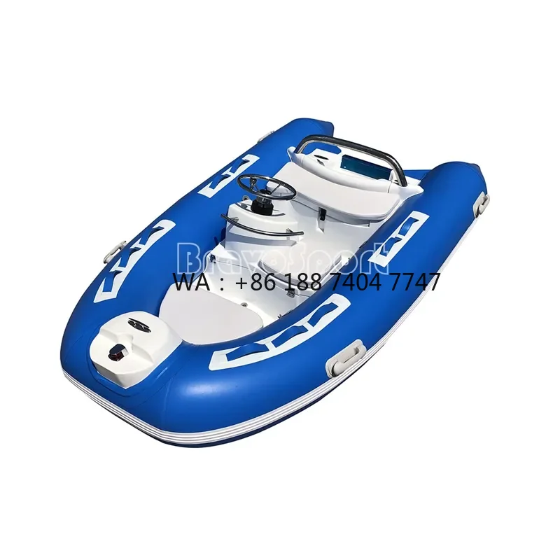 Blue Simple Rib Boat 300cm Inflatable 2 Persons with Bimini Sunshade for Fishing