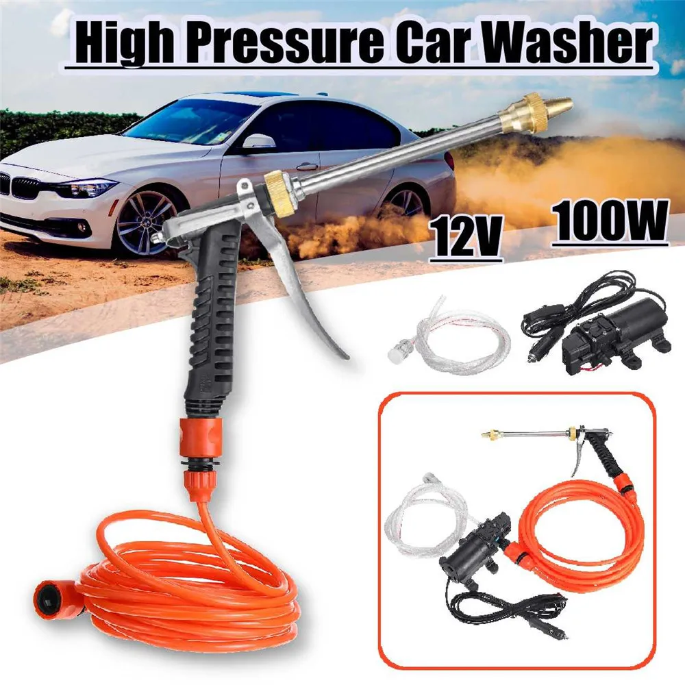 12V Car Washer Pump High Pressure Car Electric Washer Wash Pump Set Portable Auto Washing Cleaning Machine Kit Washer Sprayer