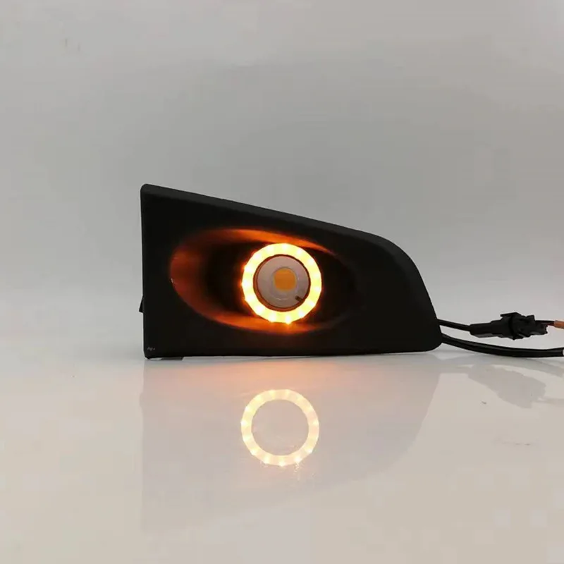 LED Fog Lights Assembly For Honda Jazz Fit GE6 GE8 2008 2009 2010 Front Bumper Fog lamp Replacement Angel Eye Daylight Kits