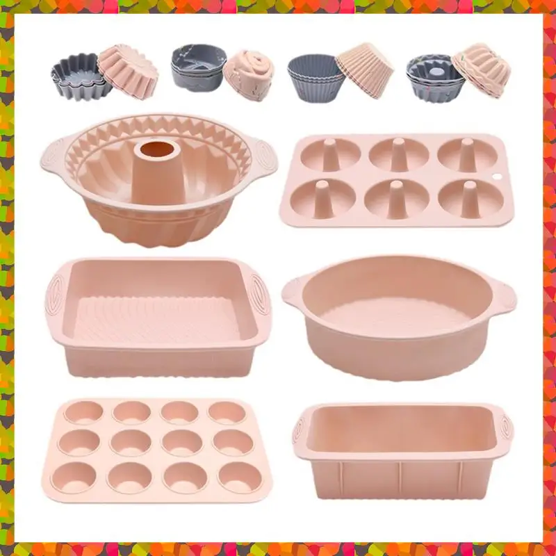 

Promotion! Silicone Cake Baking Pans And Baking Molds Silicone Muffin Cups Cake Baking Kits
