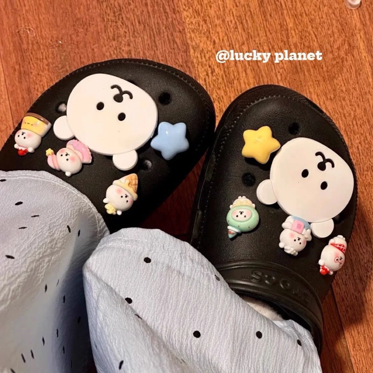 

Cute White Faced Bear DIY Accessory Shoes Floral Shoe Buckles Pentagram Shoes And Accessories