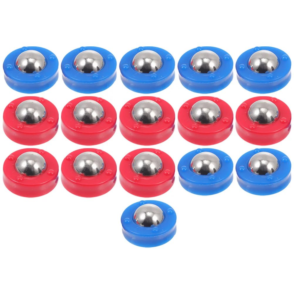 16 Pcs Tabletop Shuffleboard Game Parts Pucks Football Supplies Kids Rolling Beads Sliding Balls Steel Child