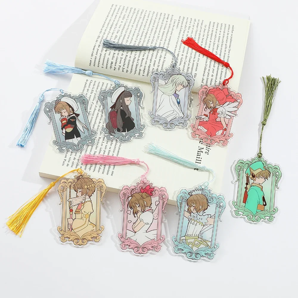 Cartoon Card Captor Sakura Bookmark Anime Tassels Stationery Supplies Reading Book Page Mark for Students Teachers Gifts