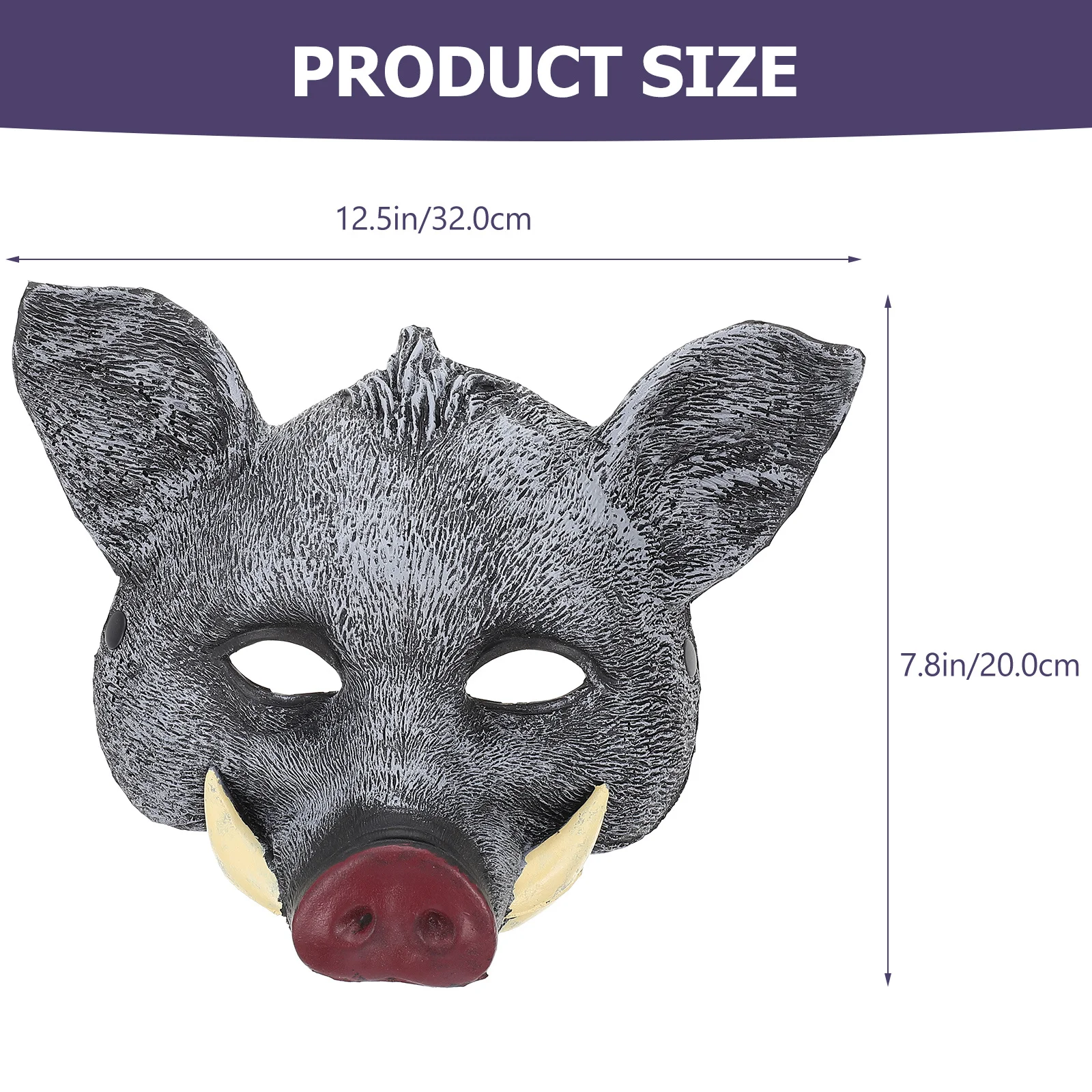 หน้ากากสัตว์หมูป่า หน้ากาก PU สำหรับตกแต่งชุดฮาโลวีน อุปกรณ์ประกอบฉากคอสเพลย์สำหรับงานปาร์ตี้ งานแฟนซี งานเทศกาล ตลกและไม่ซ้ำใคร