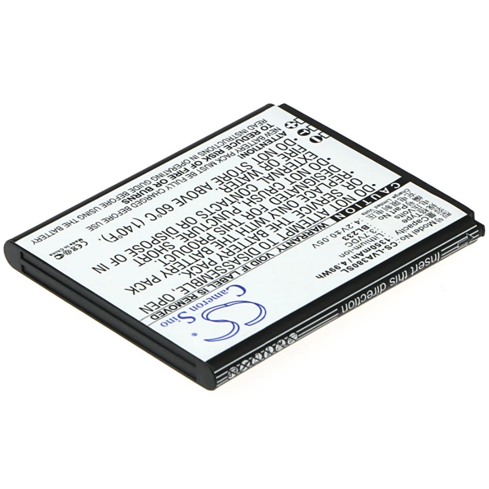 Li-ion Mobile, SmartPhone Battery for Lenovo, 3.7V, 1350mAh , Compatible Models: A1000-A, A2800-D, A3600-D