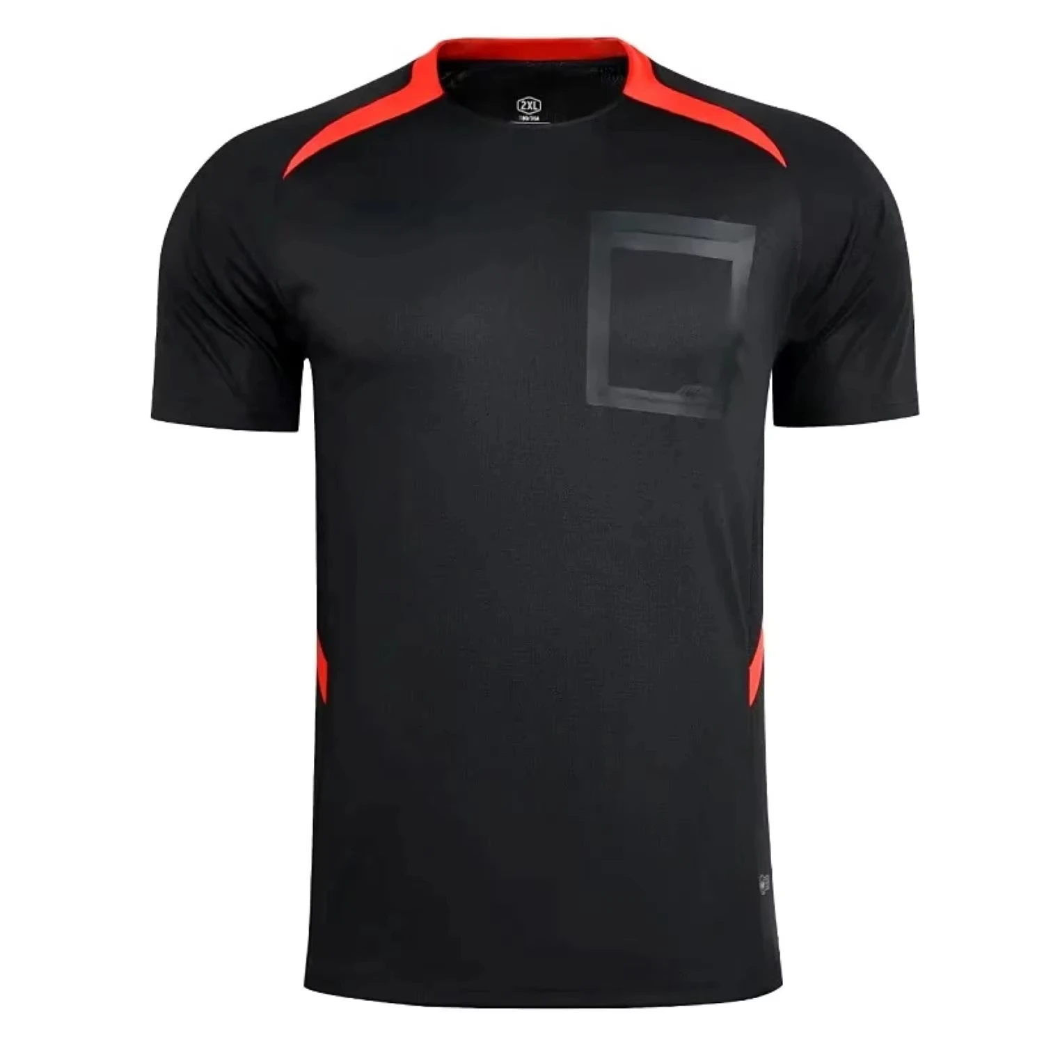 RETRO FUSSBALL-SCHIEDSRECHTERTRIKOT (ERWACHSENE & KINDER) – RUNDHALS, FLUORISIERENDES GRÜN MIT FARBBLOCK-DESIGN & FALSCHER TASCHE – 2026 KINDER – Detail 5