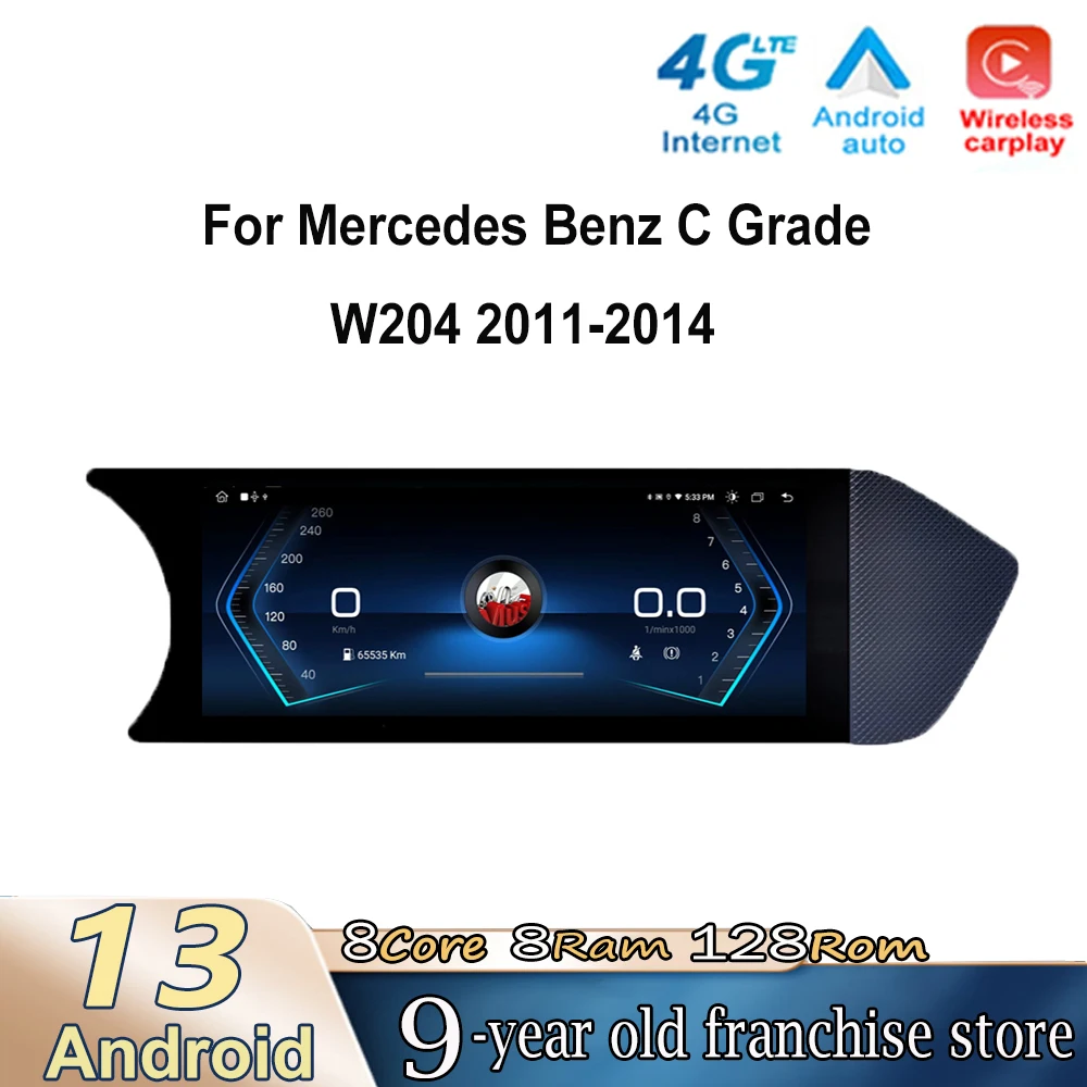 

8.8" Android 13 for Mercedes Benz C Grade W204 2011-2014 Car Accessories Auto Carplay Monitors Multimedia Plyaer Stereo Radio