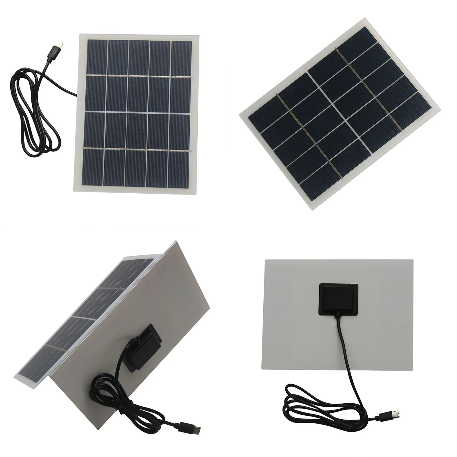 

3W 5V Solar Charging Panel High Conversion Rate Mini Solar Panel with Type-C Port for Mobile Phone Camera Courtyard Streetlights
