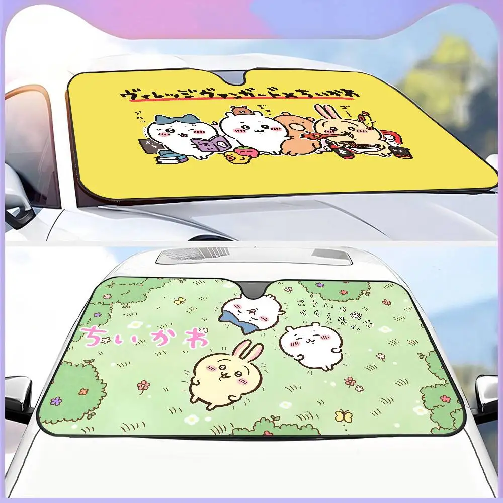 Lovely C-Chii-kaw-AS RabbIT Car Sun Shade Windshield Shocked Car Front Window Sunshades Cover Keep Vehicle Cool UV