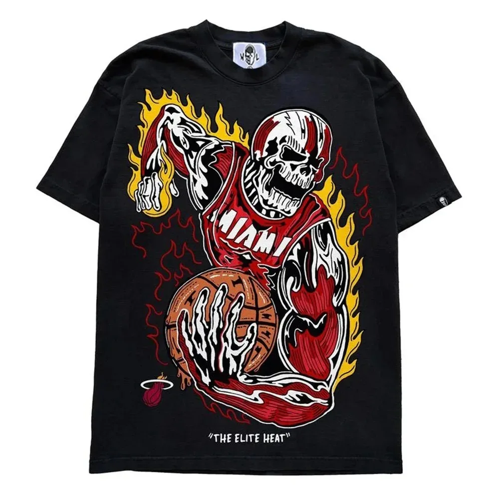 2024 Summer Classic WL T Shirts Streetwear Anime Casual Harajuku Pure Cotton T-Shirts Clothing Print Short Sleeve Tops Tees