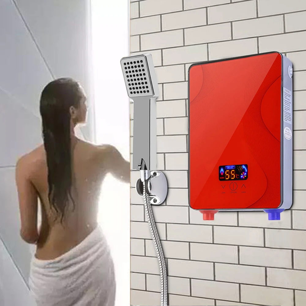 6500W 220V Kitchen Electric Hot Tankless Water Heater Shower Instant Boiler Bathroom Safe Intelligent automatic