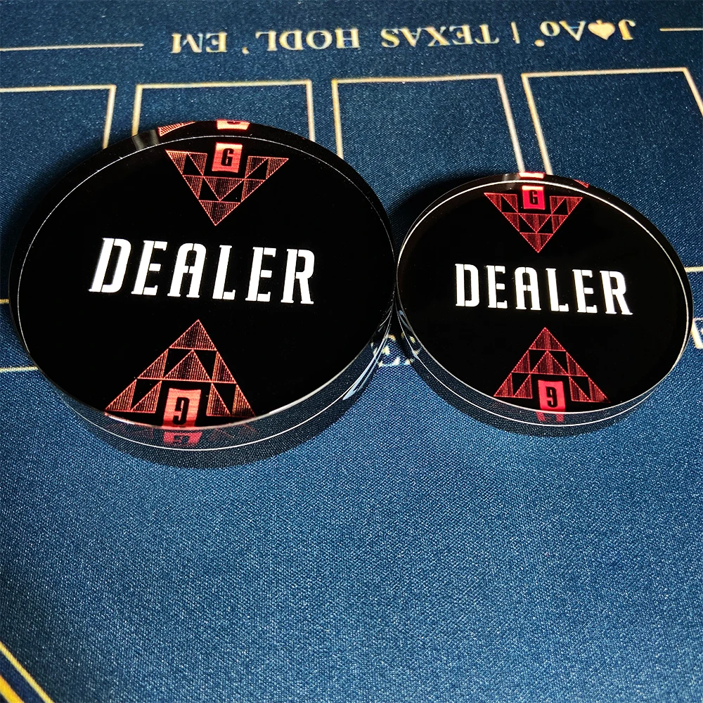 Texas Hold\'em Crystal Dealer Tablets a presión, Texas Hold\'em, accesorios de póquer, Chips, Bits de distribuidor, tabletas de distribuidor de