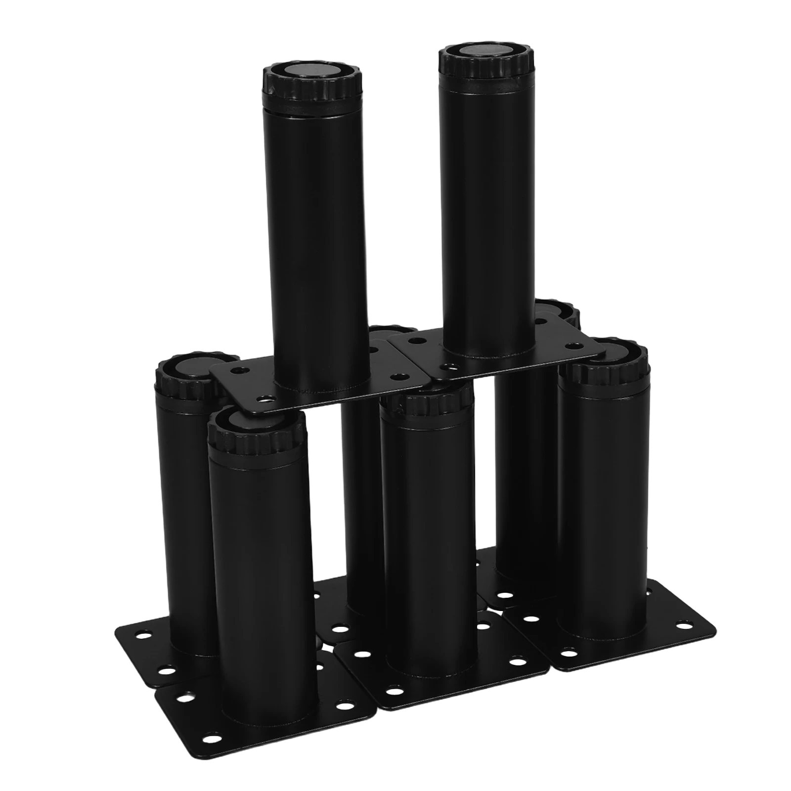 

8pcs Furniture Legs Cold Rolled Steel Adjustable Height Bed Support Round Design Durable Metal Replacement For Sofa Table