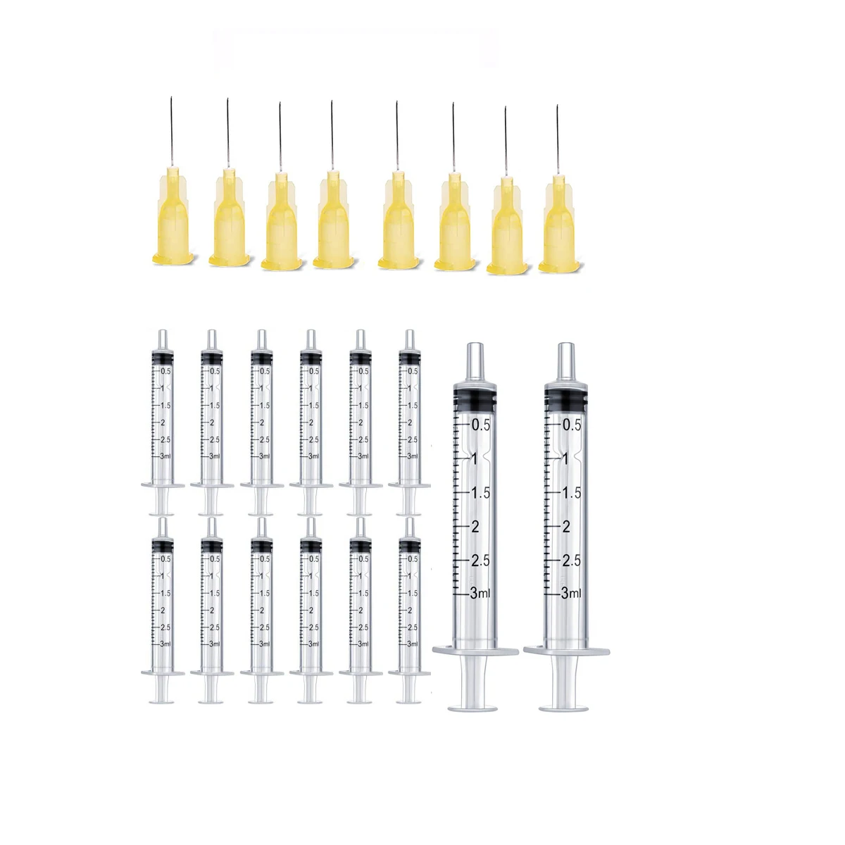 3ml Syringes + 30G 13MM Injection Needles Drawing Needles Injection Tool Sharp Pointed Needles Disposable Needle