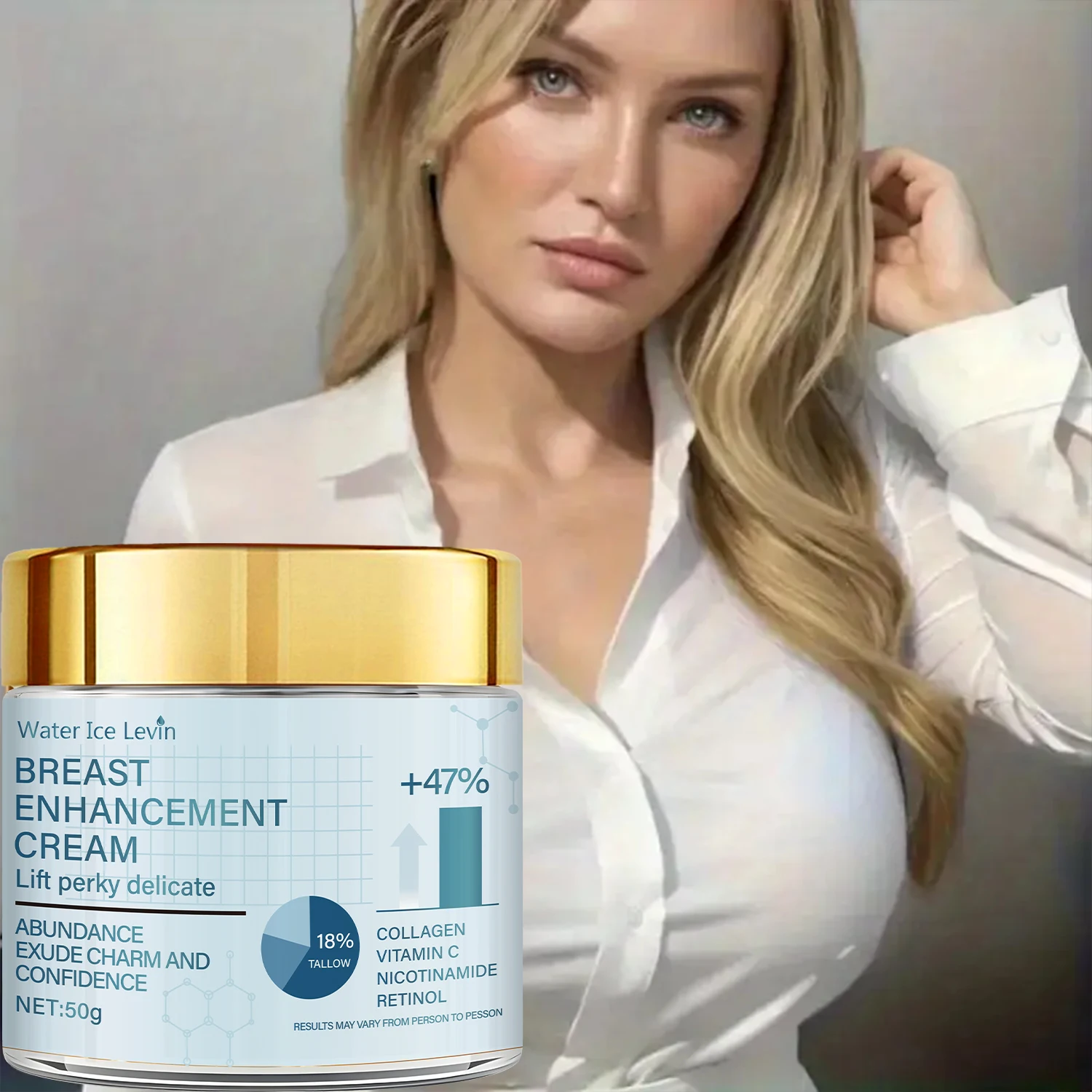 Breast Enhancement Cream with Collagen & Retinol, Lifting & Perking for a Confident Look, 47% Efficacy