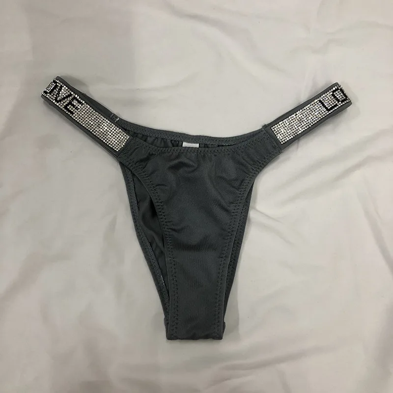 Y2K Harajuku Vintage Letter Sexy Panties Women Rhinestones G-string Sports Low Waist T-back Fitness Briefs Women's Clothes Emo