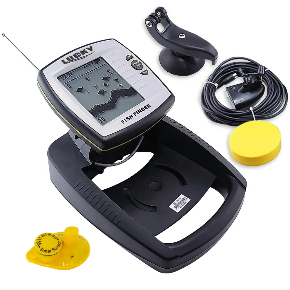 

LUCKY Boat Sonar Fishfinder Temperature 40m/130fts 100m/328fts Wireless Wired