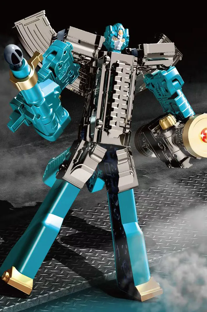 Новый высококачественный имитирующий робот-трансформер АК, 2 типа звуковых и световых эффектов, стрельба пуль, изысканное качество изготовления.